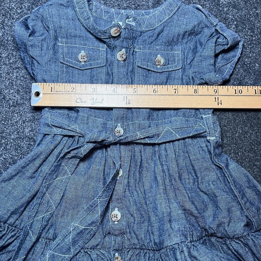 Ralph Lauren Short Sleeve Denim Dress with Diaper‎ Cover Girls 9 months - Picture 7 of 8